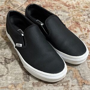 Vans Perforated Black Slip-On Loafers
